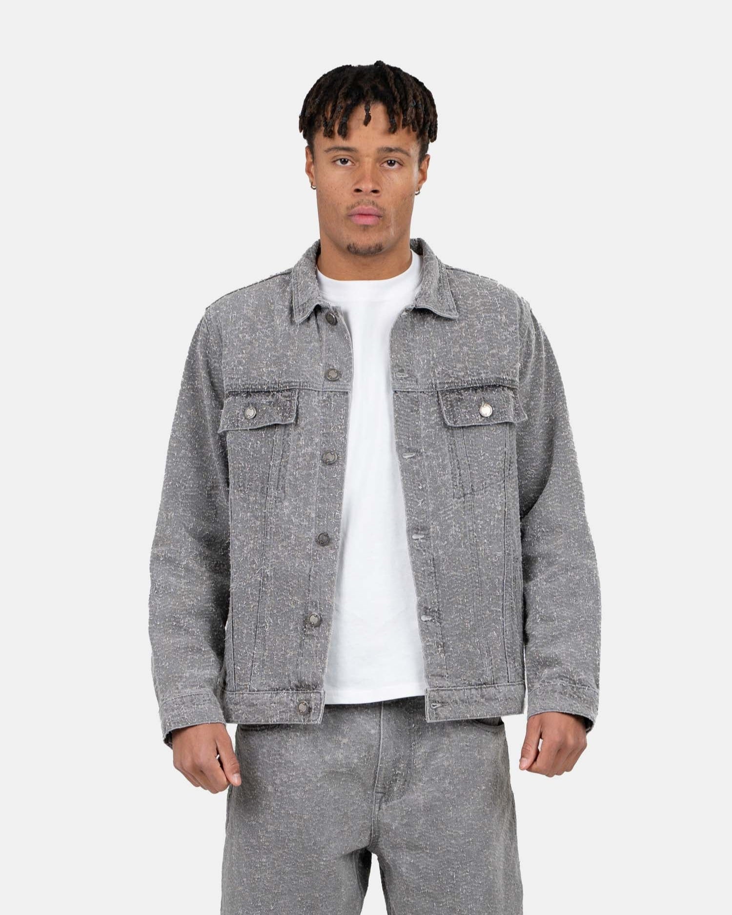 Textured Denim Jacket Grey | Skagen - clothing.dk